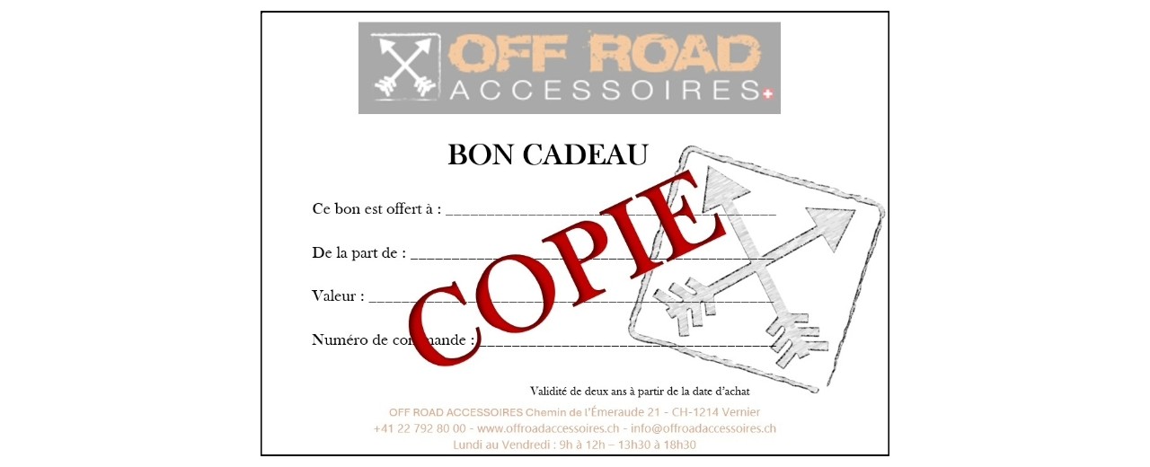 Bons Cadeau - Off Road Accessoires