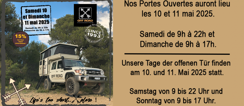 Week-end Portes Ouvertes 10-11 Mai 2025